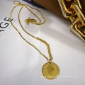 Shangjie collar OEM 40cm stainless steel beaded chain necklace women gold plated pendent necklace